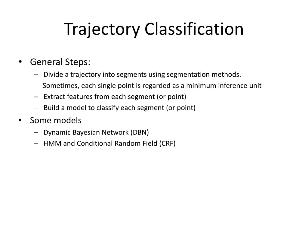 trajectory classification 1