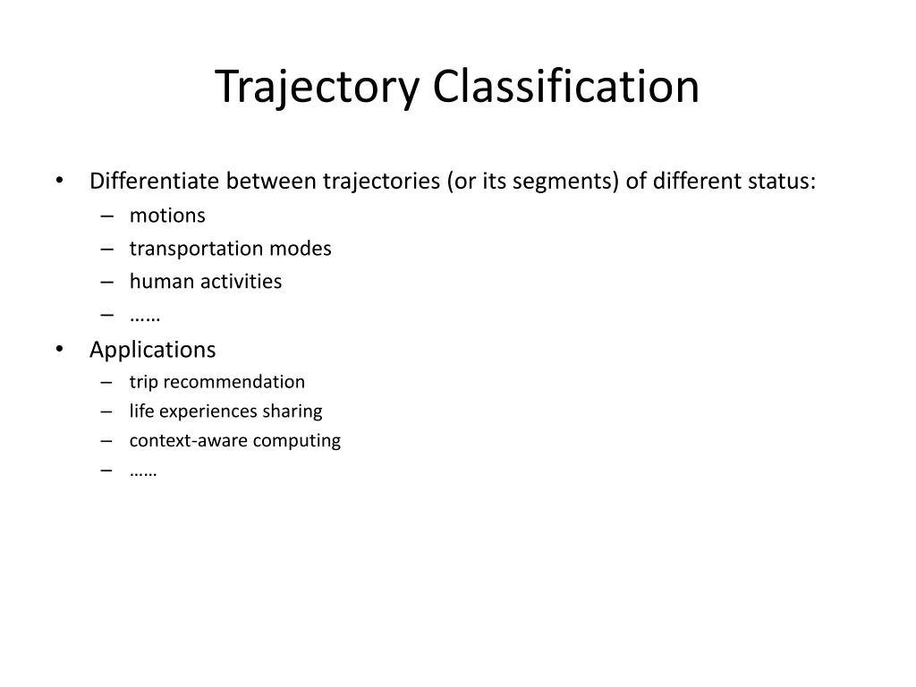 trajectory classification