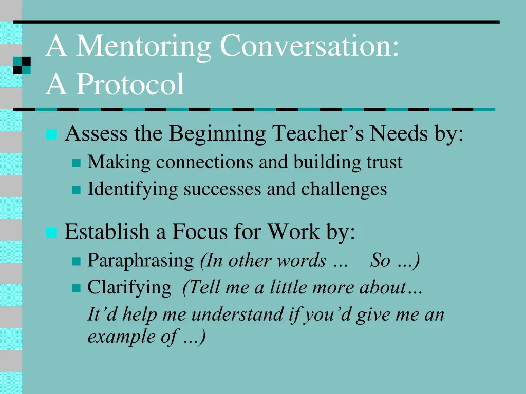 a mentoring conversation a protocol