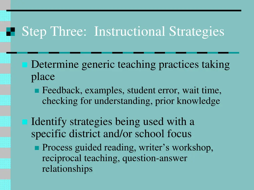 step three instructional strategies