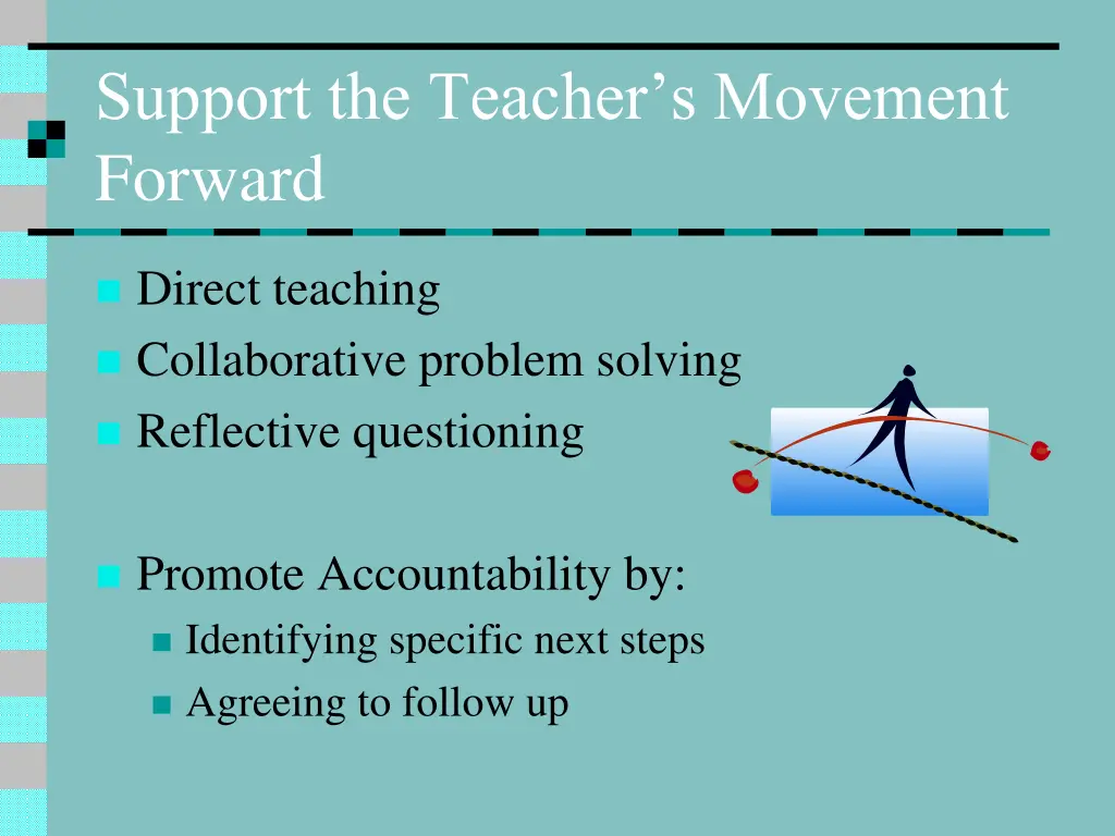 support the teacher s movement forward