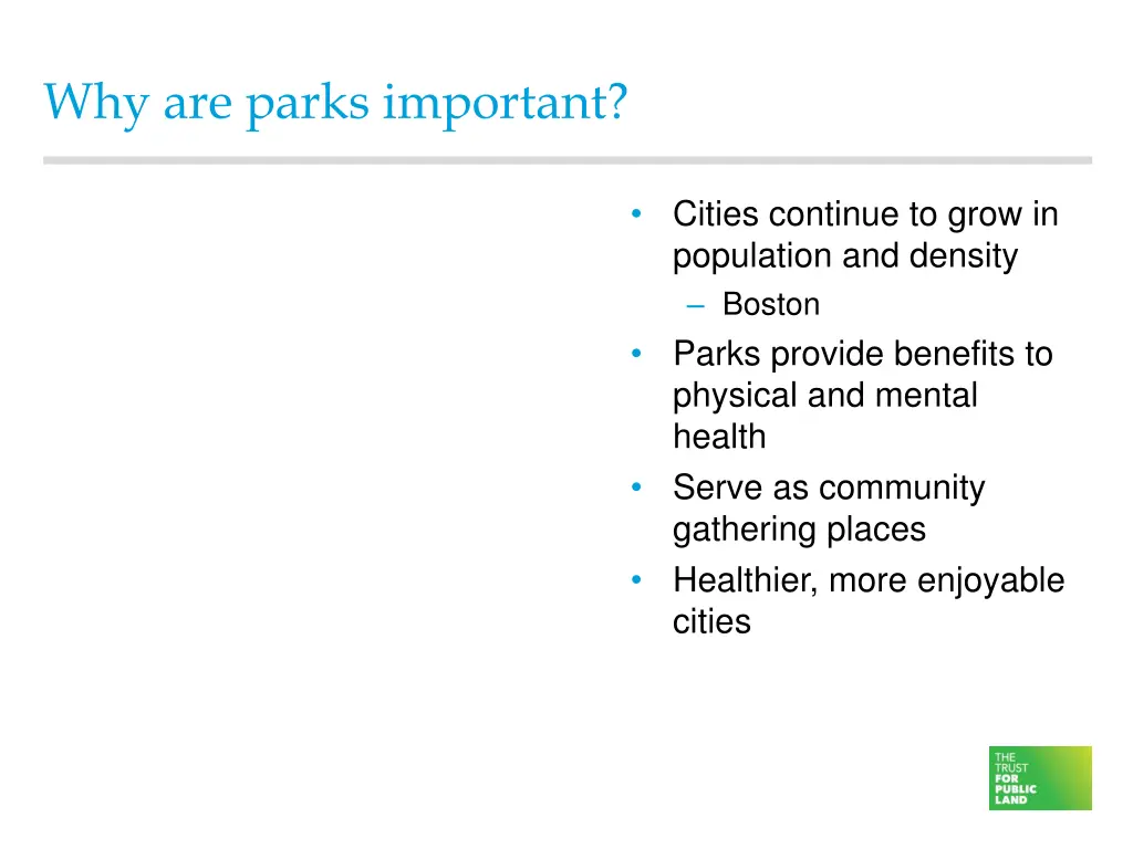 why are parks important