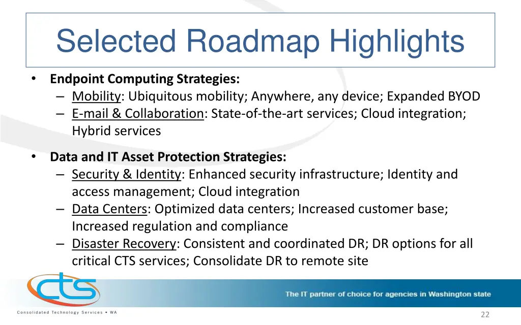 selected roadmap highlights 1