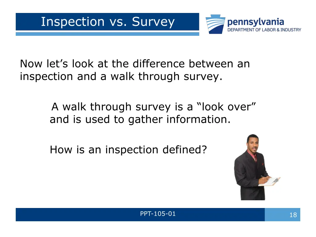 inspection vs survey