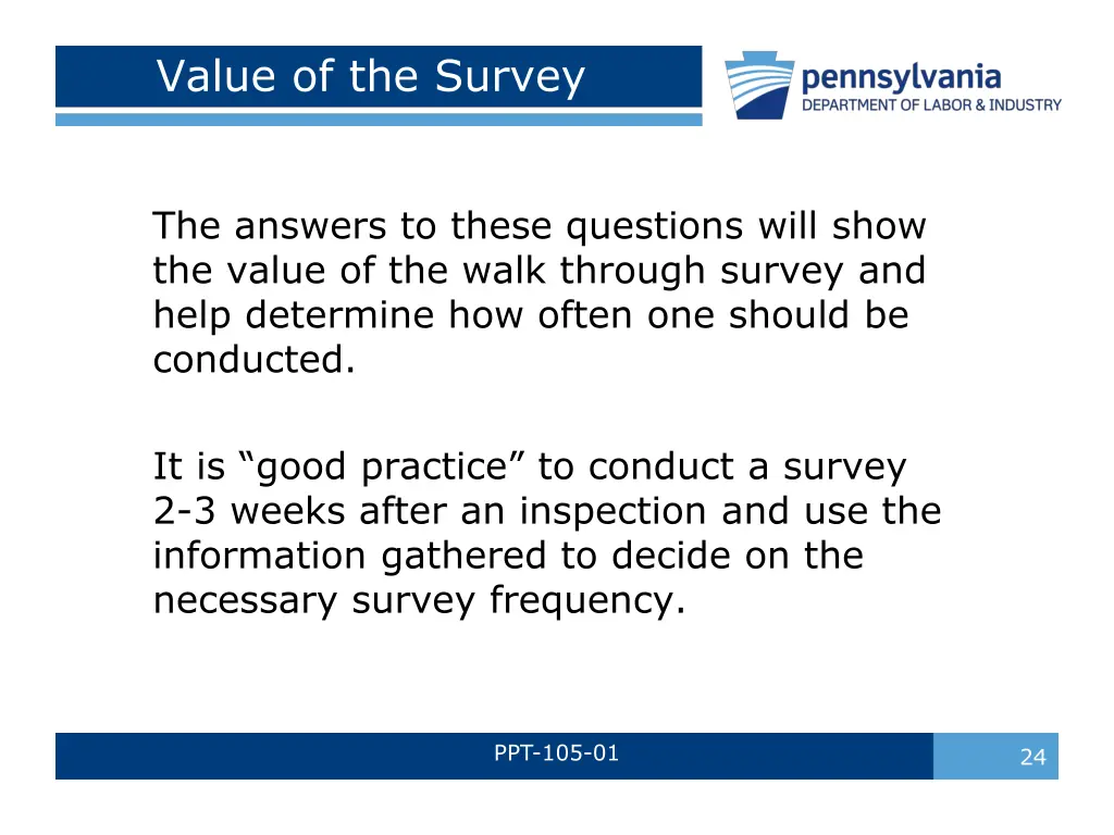 value of the survey