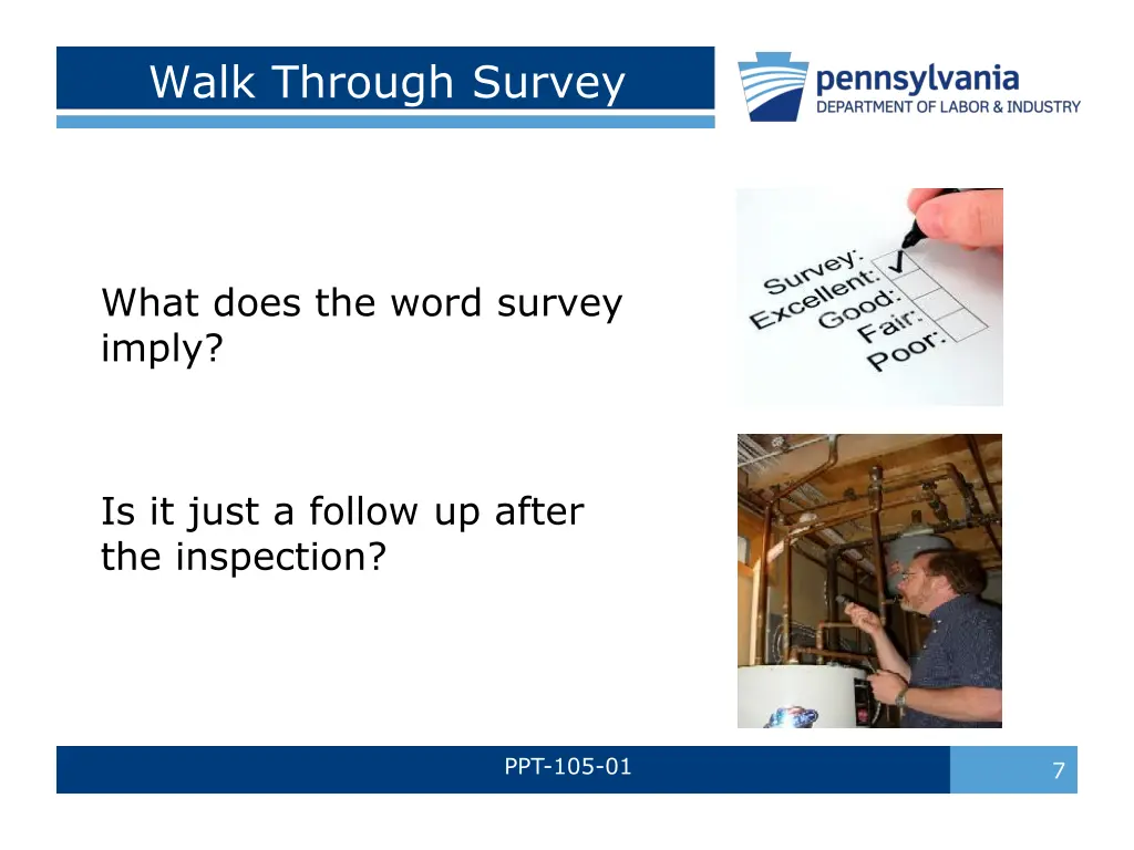 walk through survey 1