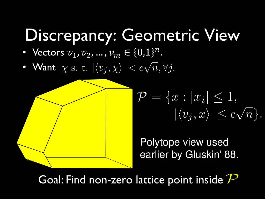 discrepancy geometric view vectors 1 2 0 1 want 1