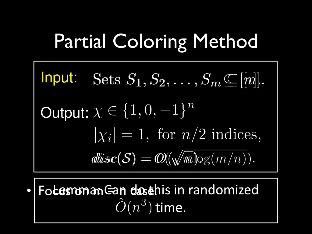 partial coloring method