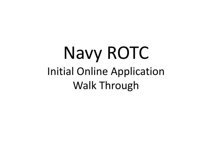 navy rotc initial online application walk through