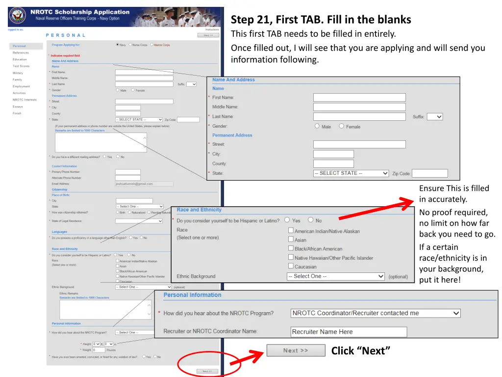 step 21 first tab fill in the blanks this first