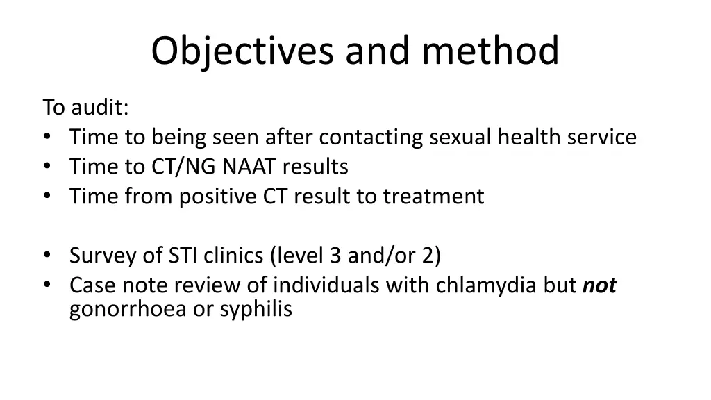 objectives and method