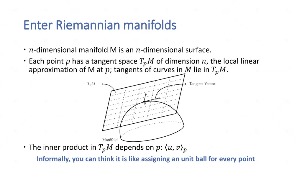 enter riemannian manifolds enter riemannian