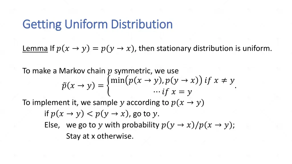 getting uniform distribution getting uniform