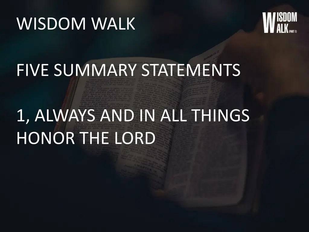 wisdom walk 2