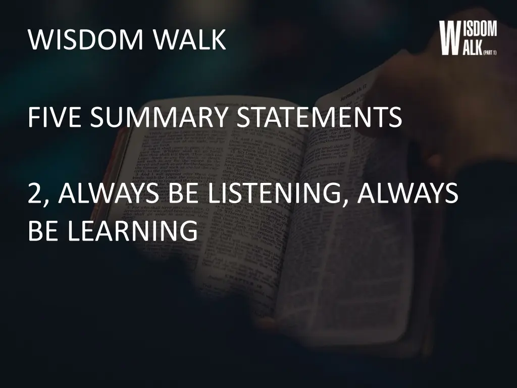 wisdom walk 23