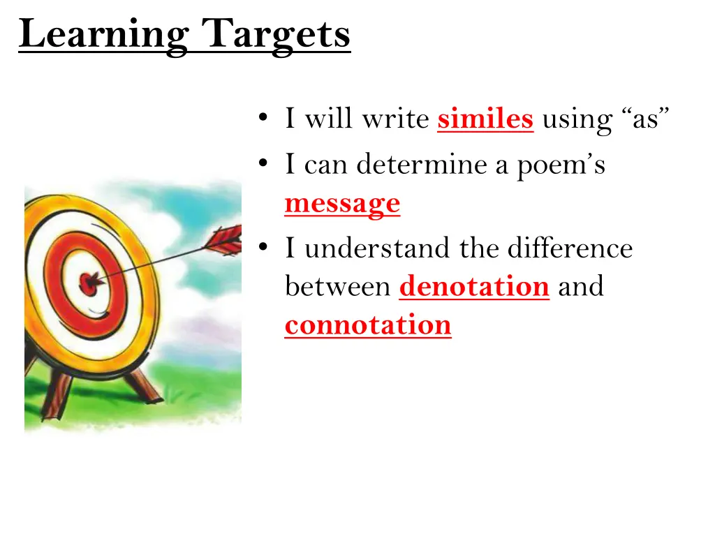 learning targets