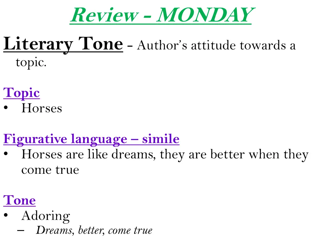 review monday literary tone author s attitude