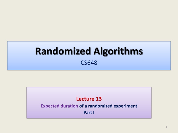 randomized algorithms cs648