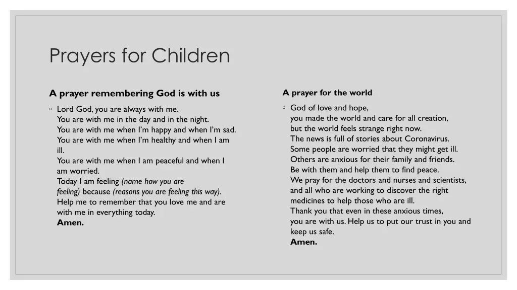 prayers for children