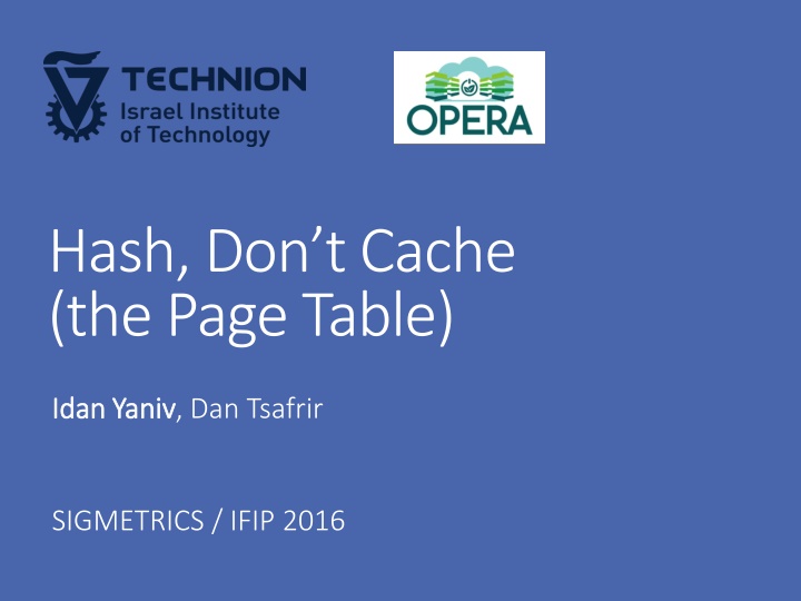 hash don t cache the page table