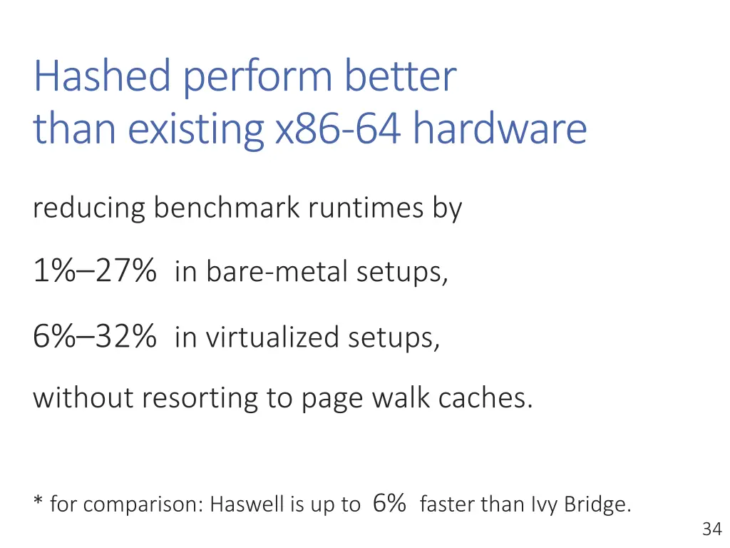 hashed perform better than existing