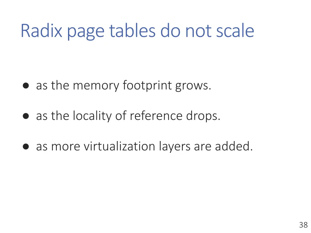 radix page tables do not scale