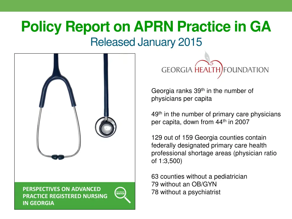 policy report on aprn practice in ga released