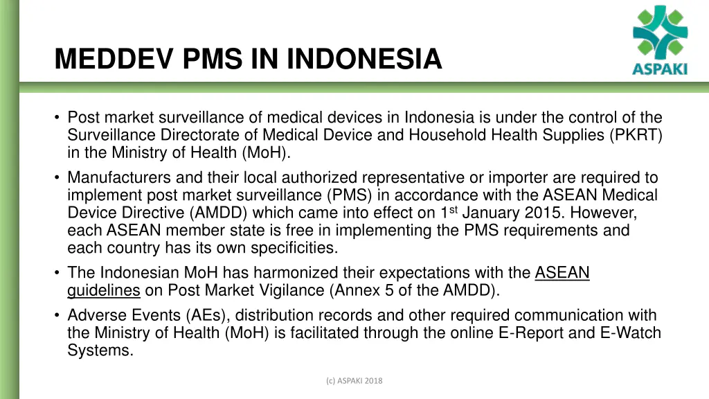 meddev pms in indonesia