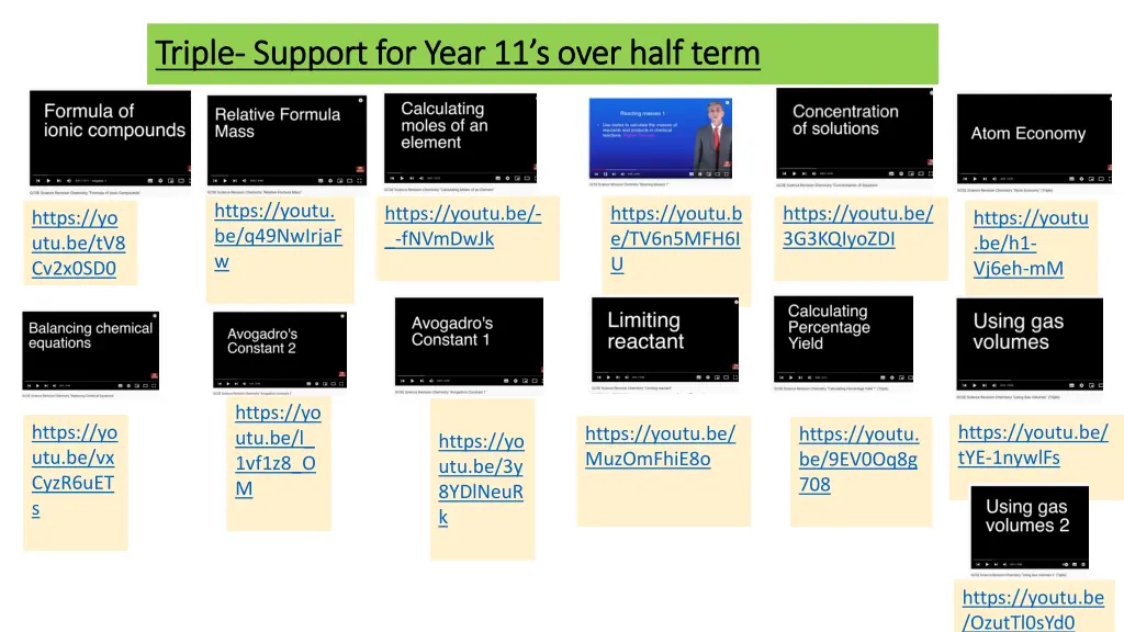 triple triple support for year 11 s over half