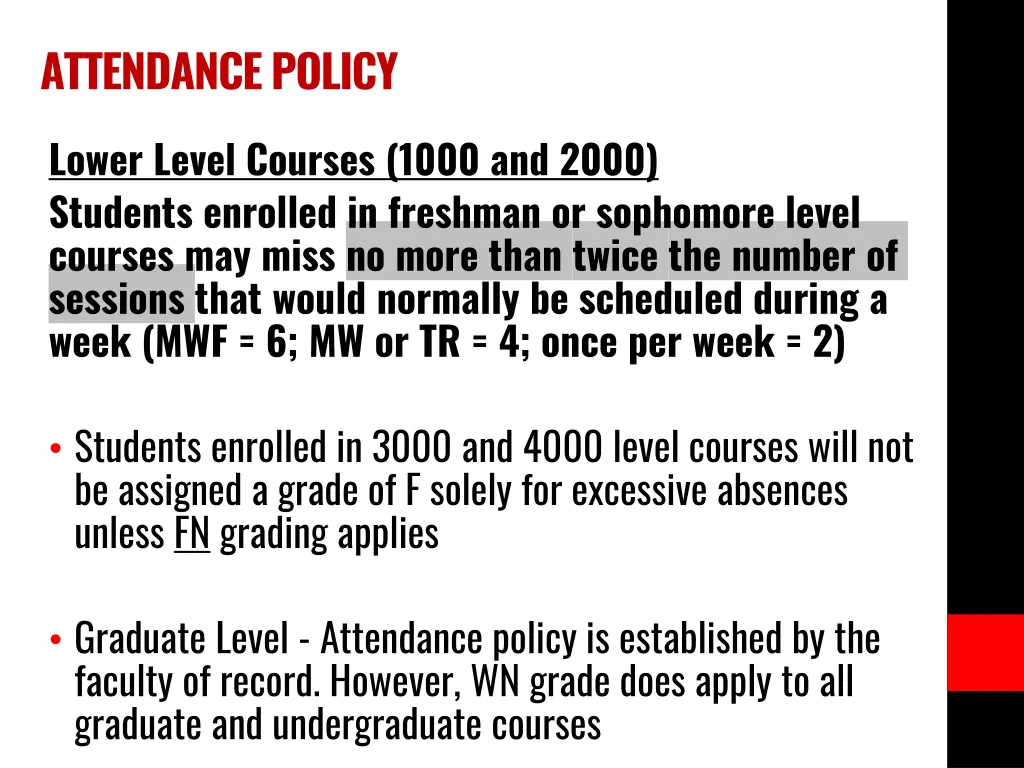 attendance policy