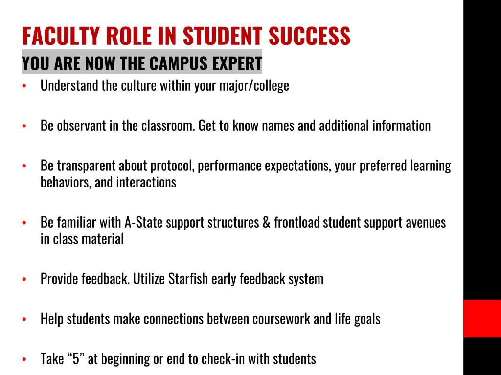 faculty role in student success