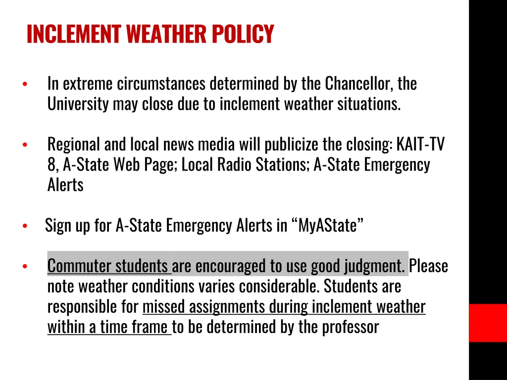 inclement weather policy