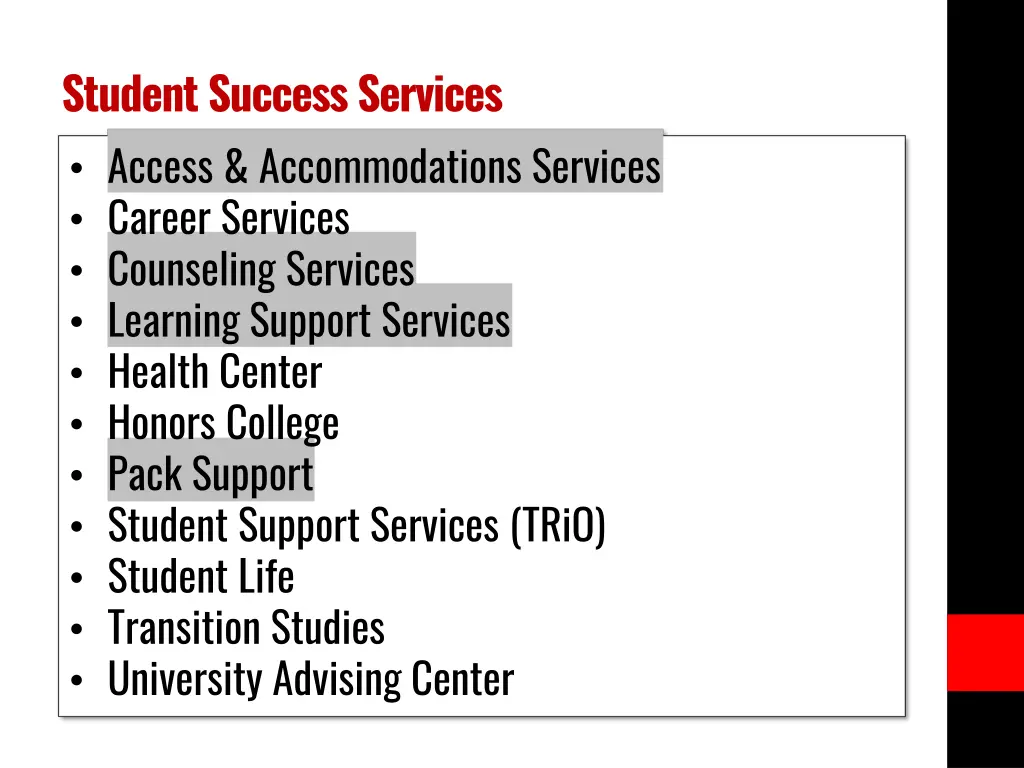 student success services access accommodations