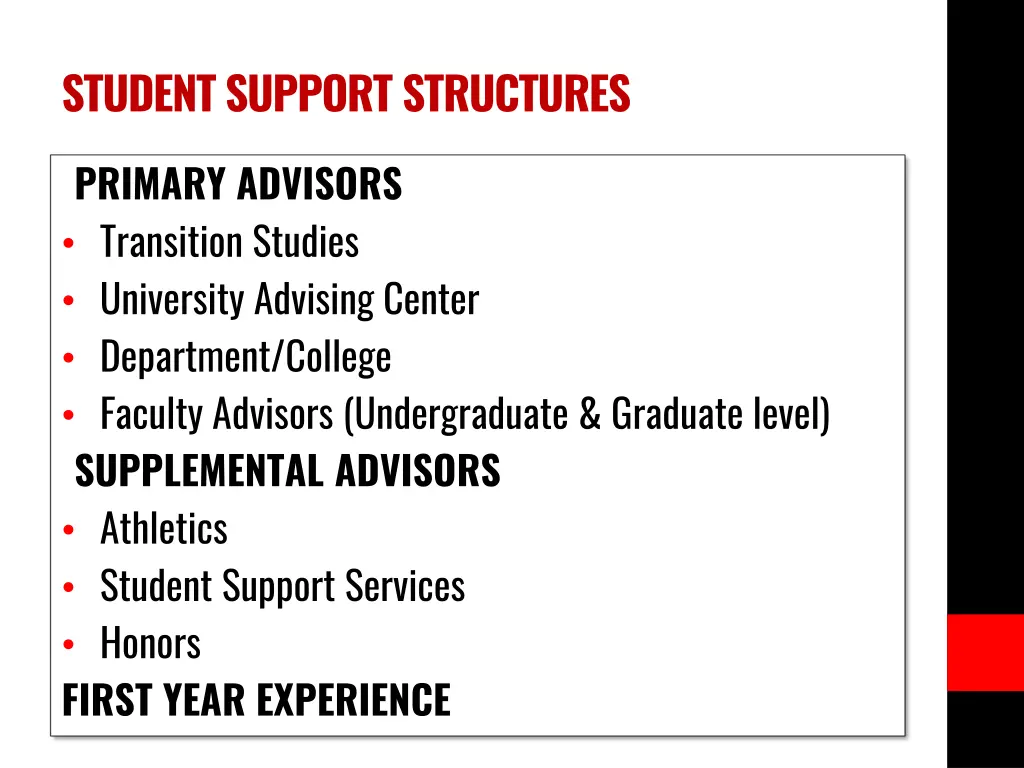 student support structures