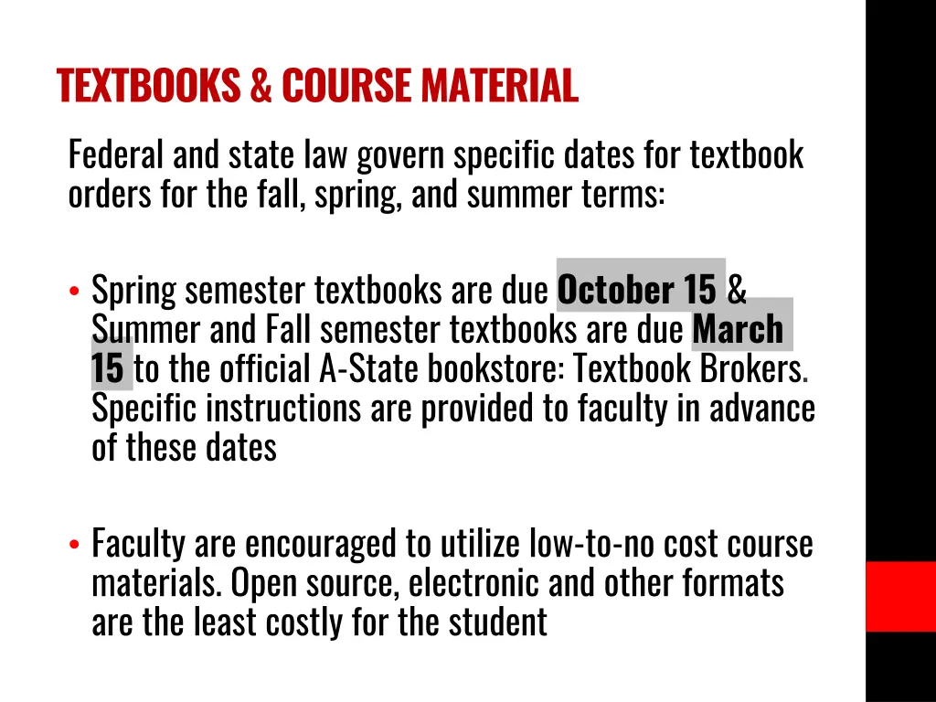 textbooks course material federal and state