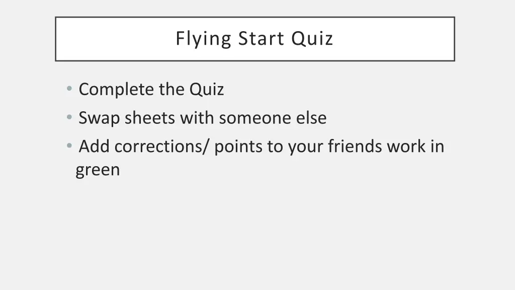 flying start quiz