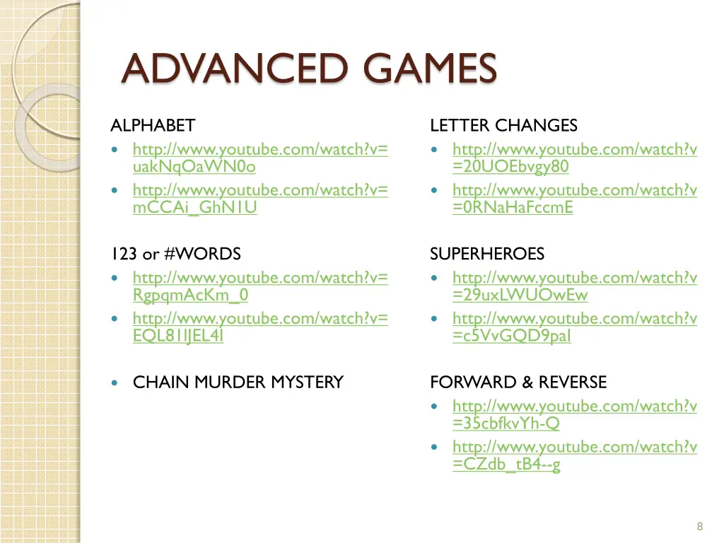 advanced games