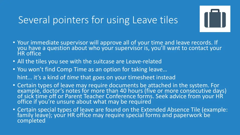 several pointers for using leave tiles