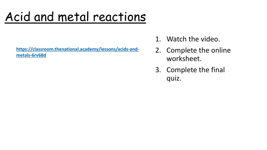 acid and metal reactions