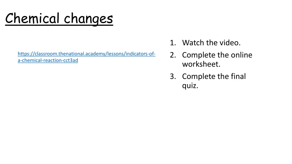 chemical changes