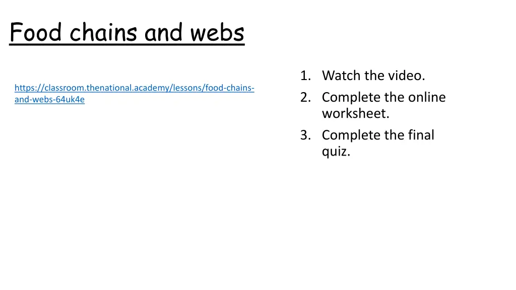 food chains and webs