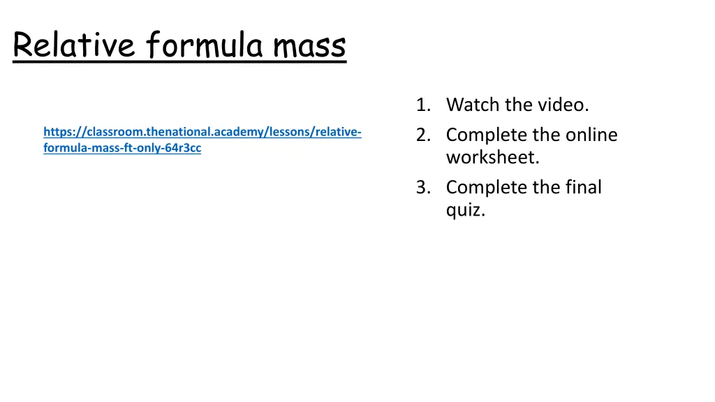 relative formula mass