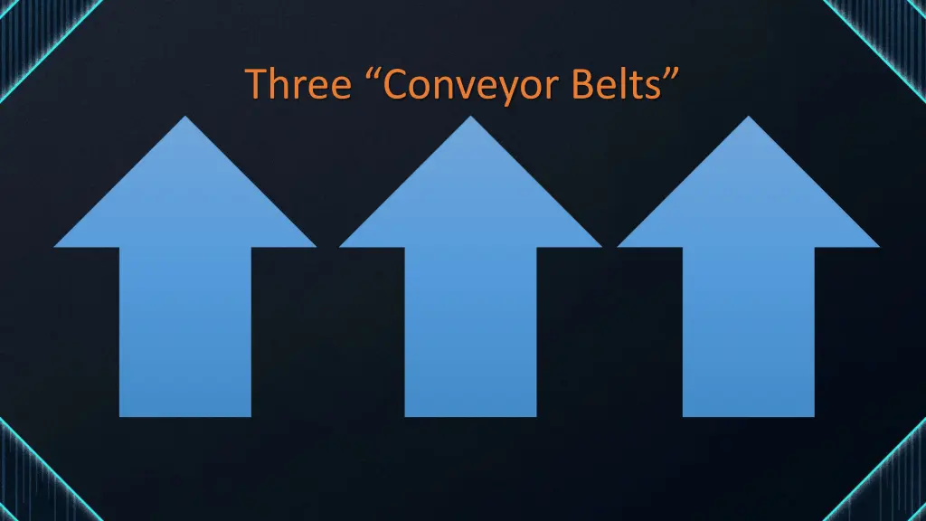 three conveyor belts