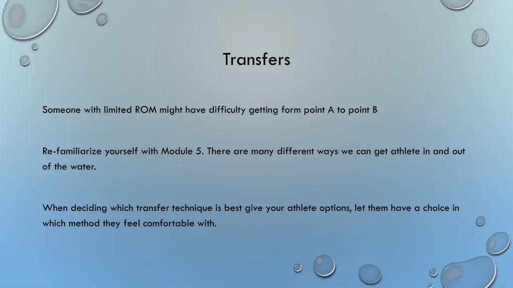 transfers