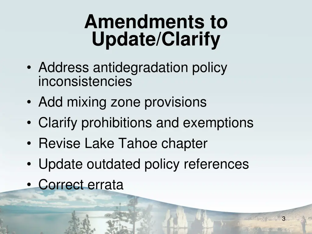 amendments to update clarify