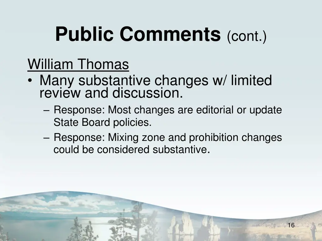 public comments cont