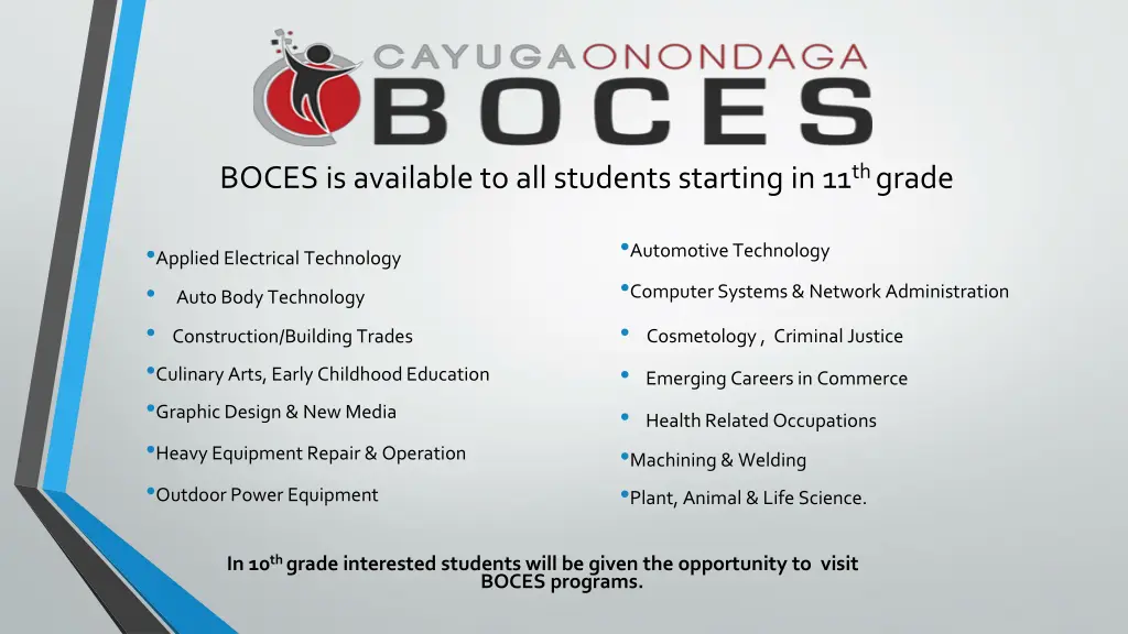 boces is available to all students starting