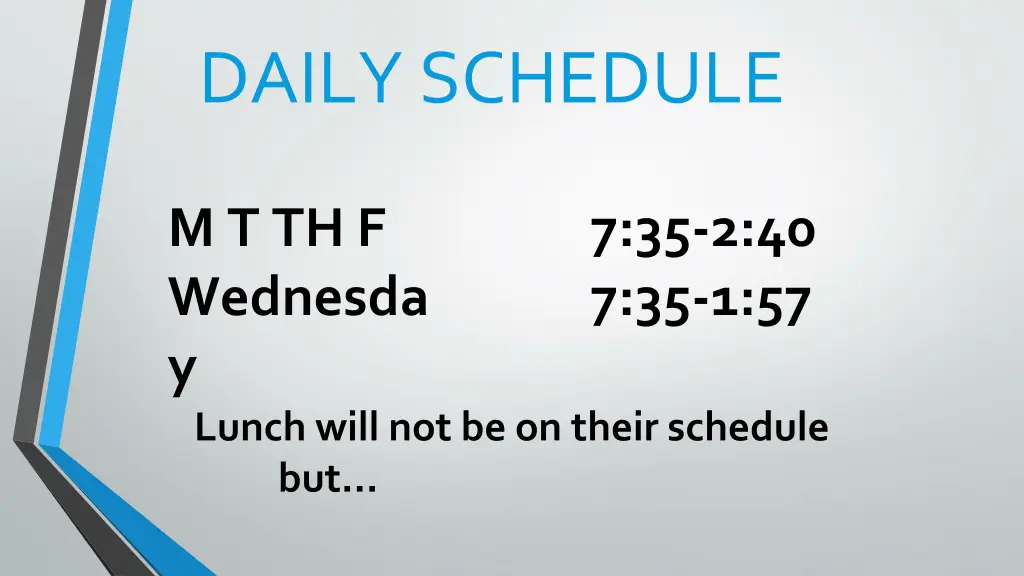 daily schedule