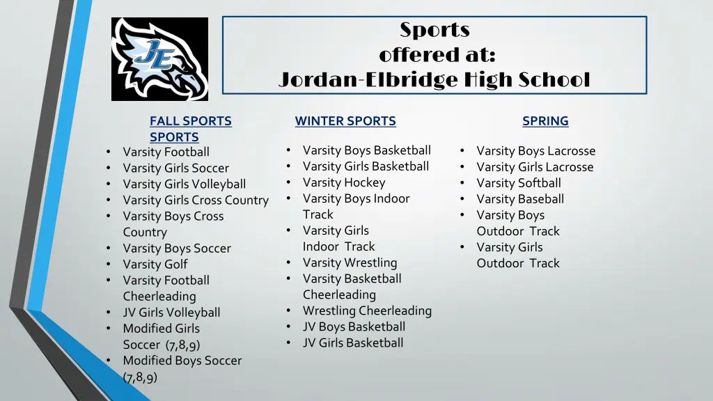 sports offered at