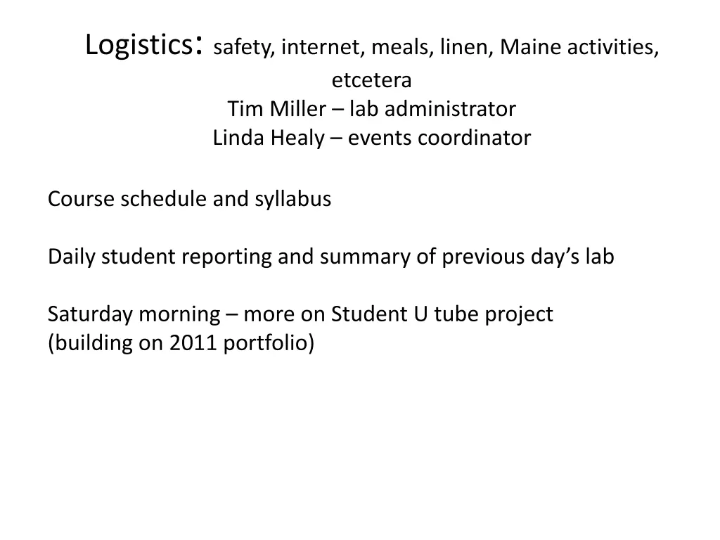 logistics safety internet meals linen maine